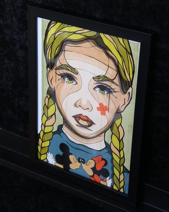 Image 1 of El Bocho - Chica con Mickey - Giclée - firmado a mano - listo para colgar