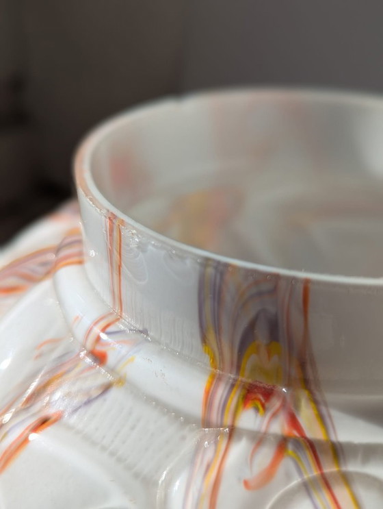 Image 1 of Jarrón bola art déco,Henri Heemskerk, vidrio y opalina, amarillo,púrpura, naranja, años 30