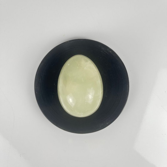 Image 1 of Set di uova decorative vintage in onice venato traslucido, anni '70.