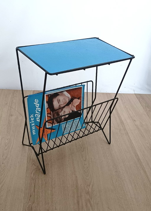 Fifties side table with magazine rack