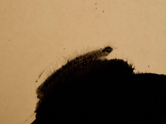 Image 1 of T’ang Haywen signed diptych ink on beige paper 1970