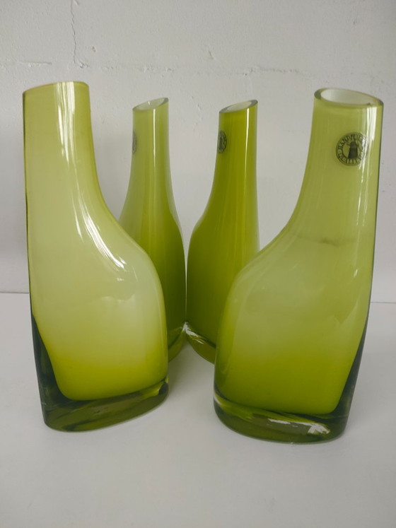 Elegant asymmetric Okkso Vases Ikea 90s, Glass, Green, Modern (photo 4 of 10)