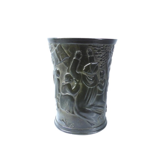 Image 1 of Relief Vase 2337 made of disco metal by Just Andersen, Denmark, 1940s