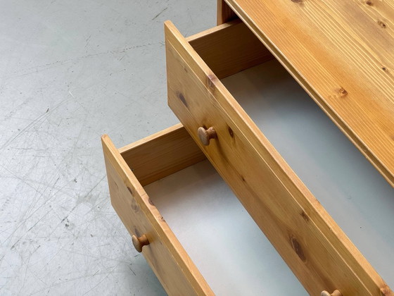 Solid Pine Chest of Drawers with 2 Drawers, Country Style, 1990s, Sideboard, Wood, Beige (photo 5 of 15)
