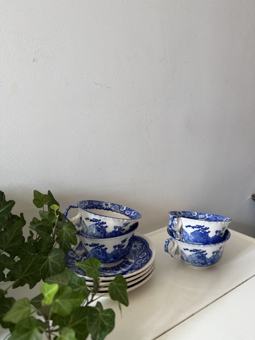 Ensemble de 4 tasses et soucoupes vintage – servies, Ceramic (photo 2 of 4)