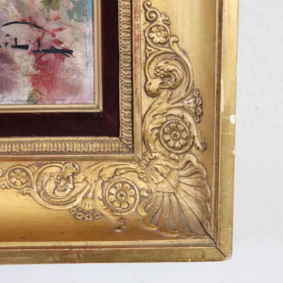 Image 1 of Girl Lying Down, Oil Painting on Board signed A Villa, Italy Late 19th Century