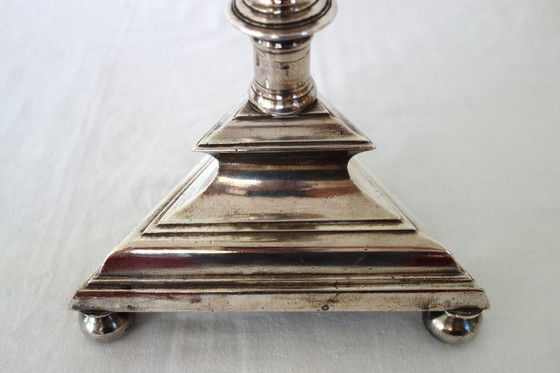 Image 1 of Kerzenhalter aus versilberter Bronze, 19. Jahrhundert, Frankreich