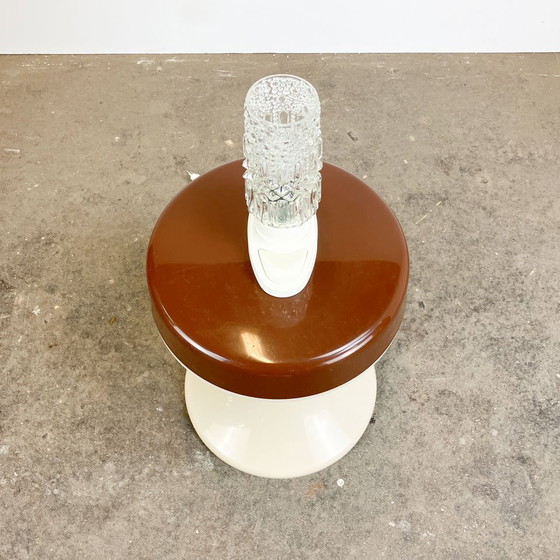 Image 1 of tafellamp van SAKU, glazen zak op kunststof voet, jaren 1970