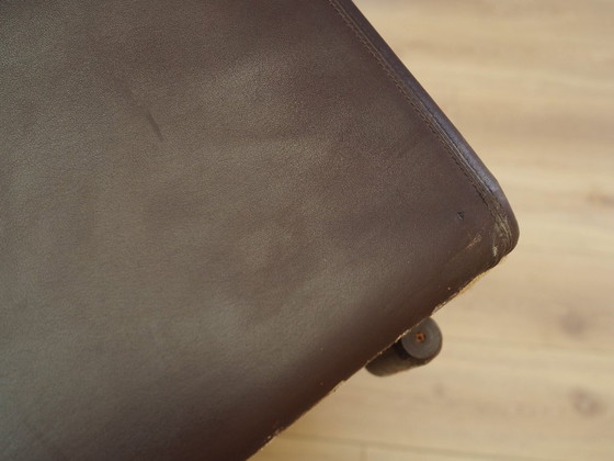 Image 1 of Fauteuil en cuir marron, design italien, années 1960, fabrication : Italie