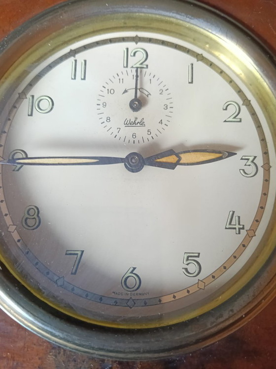 Orologio Sveglia Vintage Wehrle Art Déco in Legno e Radica – Anni 30/40 – Made in Germany – Wood (photo 2 of 8)