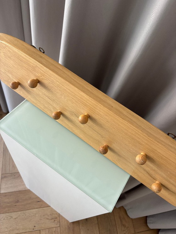 Vintage Solid Wood Wall-Mounted Coat Rack – 7 Pegs – Artisan (photo 3 of 11)