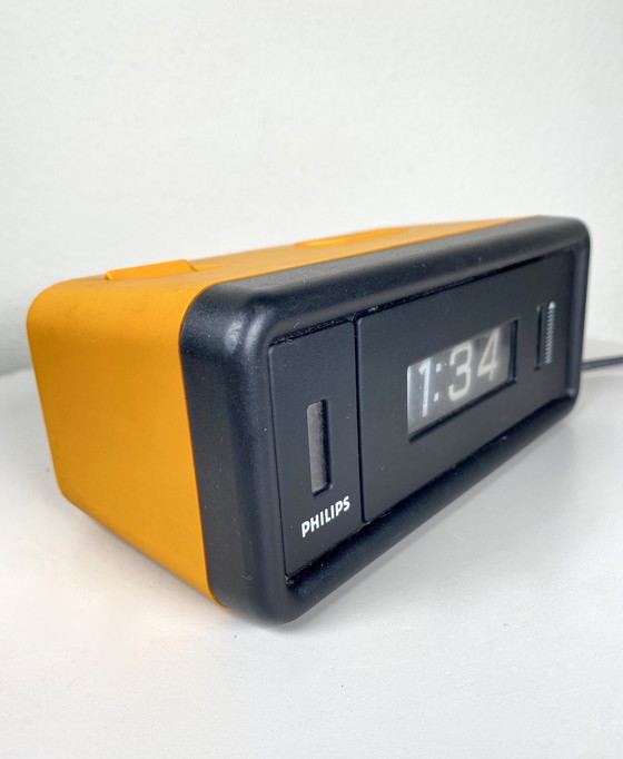 Image 1 of Vintage Philips Flip Clock Alarm HR 5272 - 1970s Retro Tabletop Clocks & Home Decor Accents