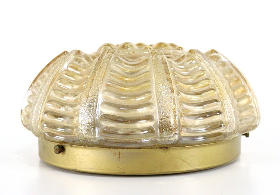 Image 1 of Lampada da soffitto color ambra Plafoniera 'Jupiter' vintage