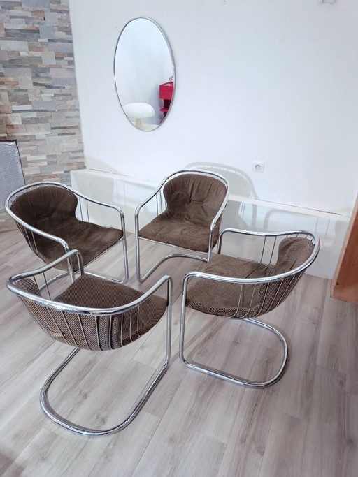 Cantileverstoelen van Gastone Rinaldi voor Rima, jaren 70.