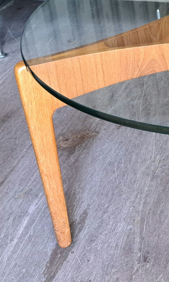 Image 1 of Tavolino da caffè di Sven Ellekaer per Christian Linneberg – Teak e vetro, design danese di metà secolo, anni '60