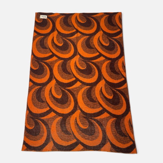 Aabe Vintage Wollen Deken Jaren 70 Oranje En Bruine – Decoratieve objecten, Wool (photo 4 of 11)