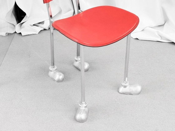1/1 Javier Mariscal Akaba Garriris Chair Red Leather 1987 – Chairs and lounge chairs, Metal (photo 5 of 10)