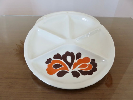 Image 1 of Le Creuset, France, set of 6 compartmentalized plates, 1970, vintage