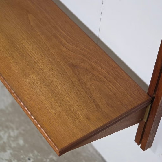 Vintage 60s Danish Teak Modular Wall System Mid Century, Wall cabinet, Wood, Brown, Mid Century Modern (photo 16 of 24)