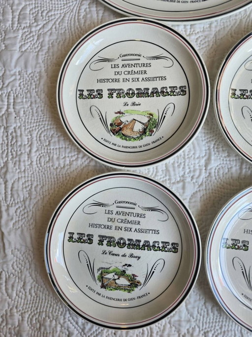 Set of 12 Gien “Farmer’s Adventures” Plates – Cheese & Farm – tafelwaar, Ceramic (photo 2 of 5)