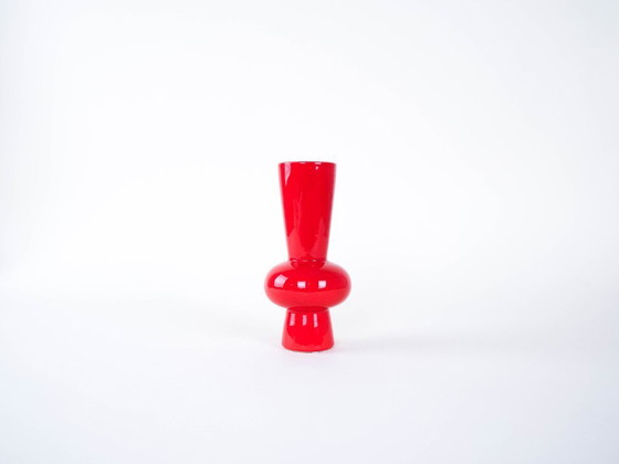 Image 1 of Red ceramic vase, Danish design, 1970s, made in Denmark
