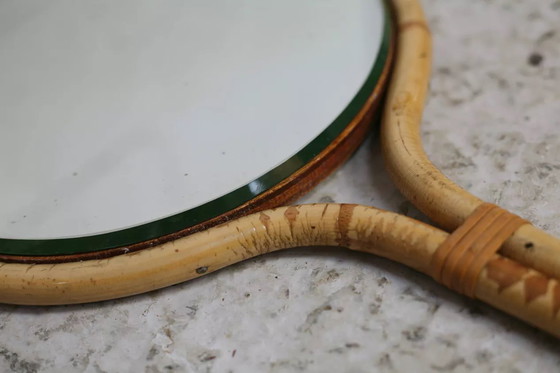 Image 1 of Espejo de ratán al estilo de Louis Sognot