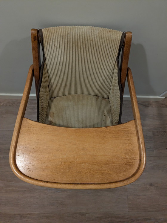 Image 1 of Vintage houten kinderstoel, Wehrli, inklapbaar antiek retro