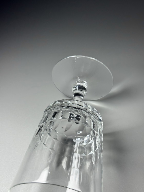 Image 1 of Set di 6 grandi bicchieri da vino in cristallo tagliato a mano – De Rupel, Boom – Art Déco, anni '30