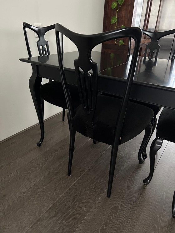 Image 1 of Set da pranzo Queen Ann, tavolo da pranzo estensibile con 4 sedie