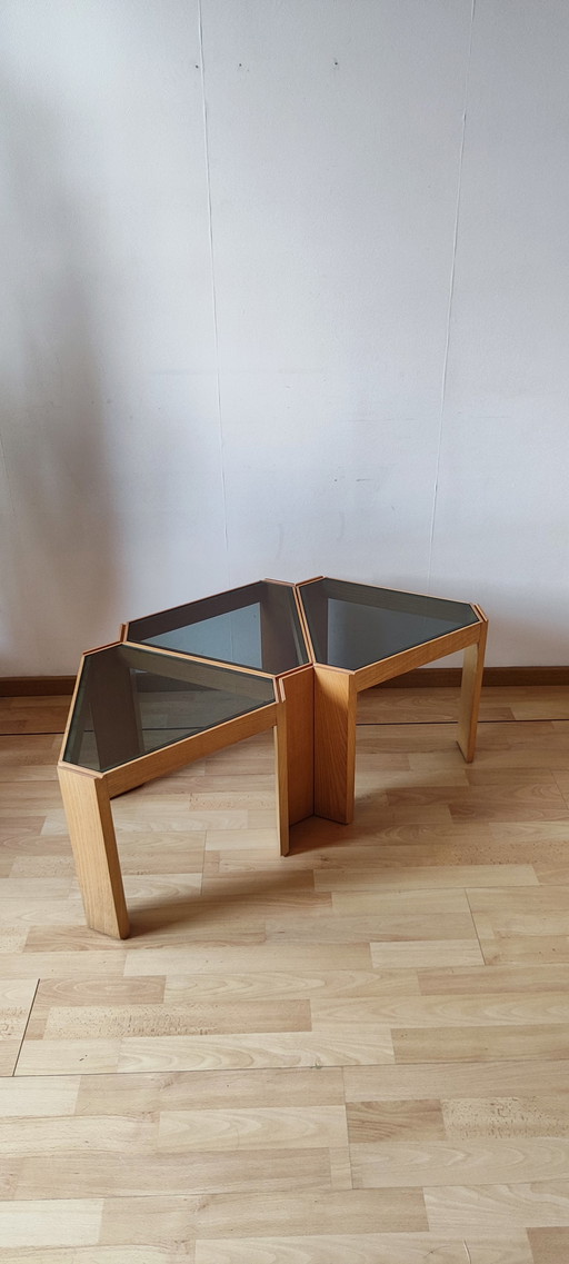 Set of 3 Porada Arredi Stackable Side Tables, 1970s