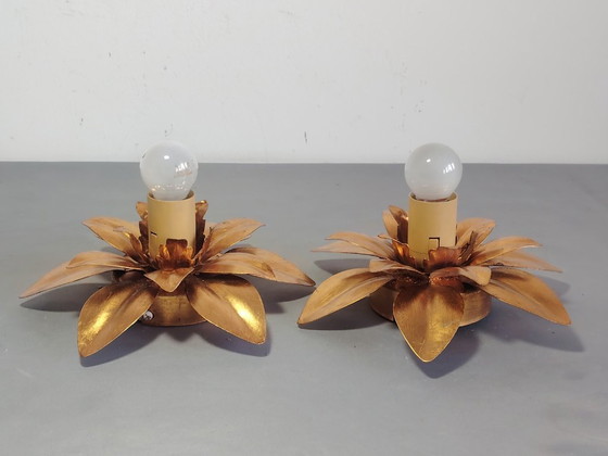 Image 1 of Wandlampen in Hollywood Regency-stijl uit de jaren 70.