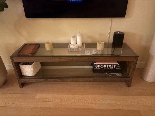Mueble para TV Crandell – Madera oscura y cristal – tv meubelen, Glass, Wood