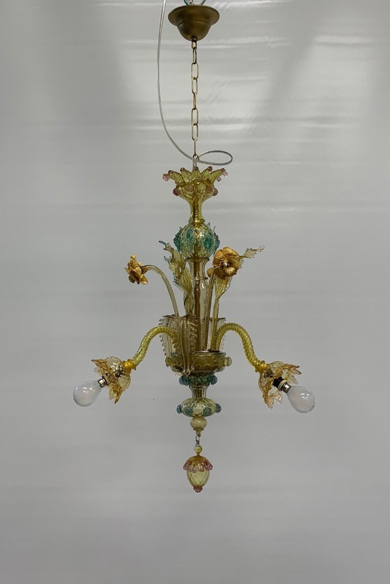 Image 1 of Vintage Murano Chandelier Attributed to Galliano Ferro, 1940, Made in Italy