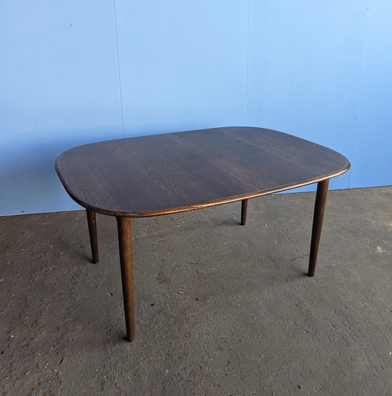 Image 1 of Mid-century Danish oval dining table - extendable - L149-249cm