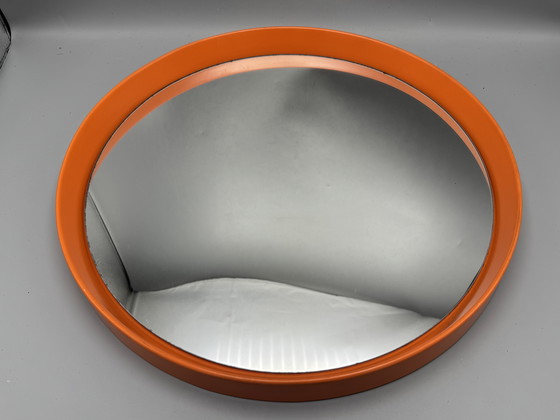Image 1 of Specchio vintage Space Age - classico del design arancione degli anni '70