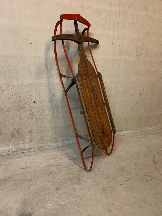 Image 1 of Decorative steerable sled from the U.S.A. 1950s