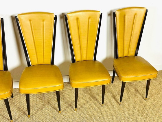 Image 1 of Set van 6 art-deco stoelen, Frankrijk, 1940