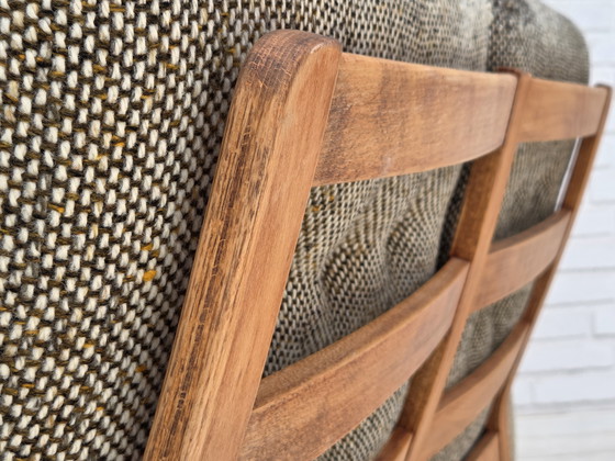 Image 1 of 1970s Danish 2-Seater Sofa, Original Condition, Furniture Wool, Bentwood