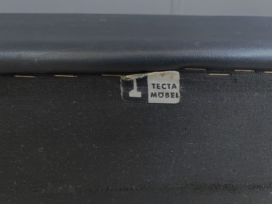 Image 1 of black leather Tecta 3-seat sofa by Hans Konecke 1960s 