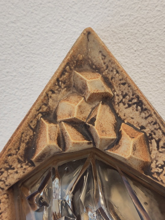 Image 1 of Jaren 70 brutalistische lamp keramiek 