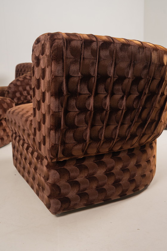 Image 1 of Canapé modulaire italien en velours marron