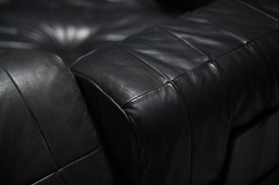 Image 1 of Stunning Vintage DS-88 Sofa in Black Leather by Team De Sede for De Sede Swiss