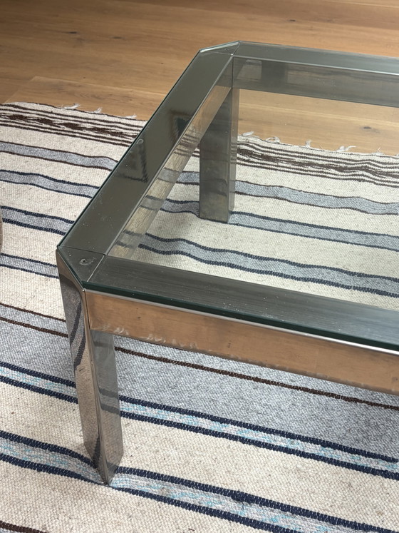 Image 1 of Salontafel van chroom en glas