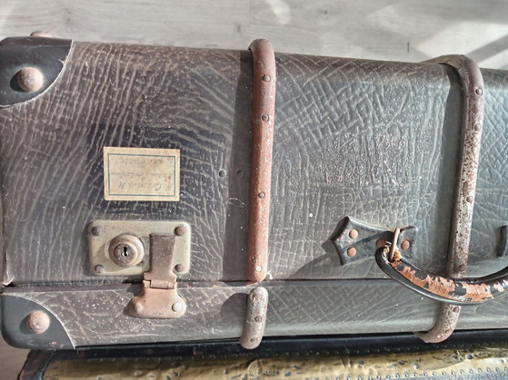 Valigia vintage, anni 1930 / 1940 – Borse da viaggio, Pelle, Metallo (photo 6 of 7)
