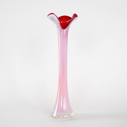 Pink Vase, Murano Glass, Italian Design, 1970s, Made in Italy