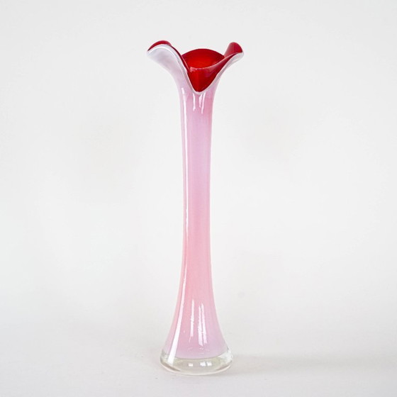 Image 1 of Pink Vase, Murano Glass, Italian Design, 1970s, Made in Italy