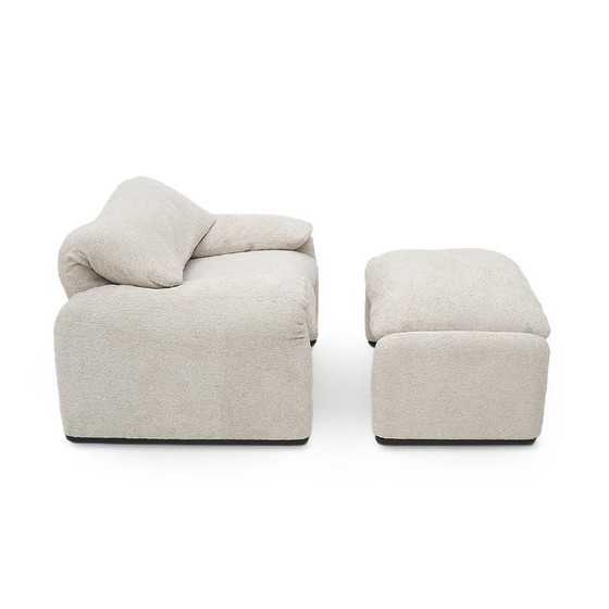 Image 1 of “Maralunga” armchair with pouf by Vico Magistretti for Cassina, 1970s