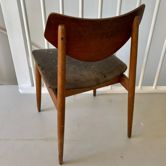 Vintage 1960s Mid-Century Modern Dining Chair – Teak & Beech – Butterfly Back – Wood (photo 2 of 5)