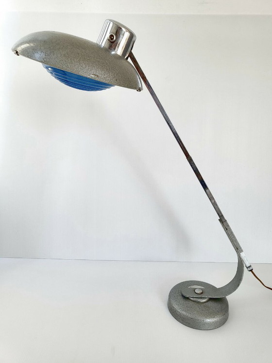 Image 1 of AUTHENTIQUE LAMPE INDUSTRIELLE D'ATELIER TELESCOPIQUE SOLR SOLERE 1950 VINTAGE