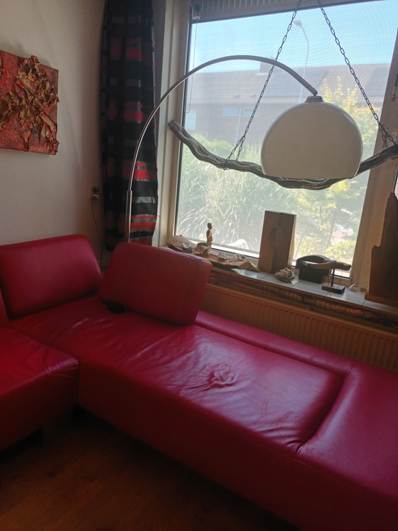 Image 1 of Rode leren design bank van Montel